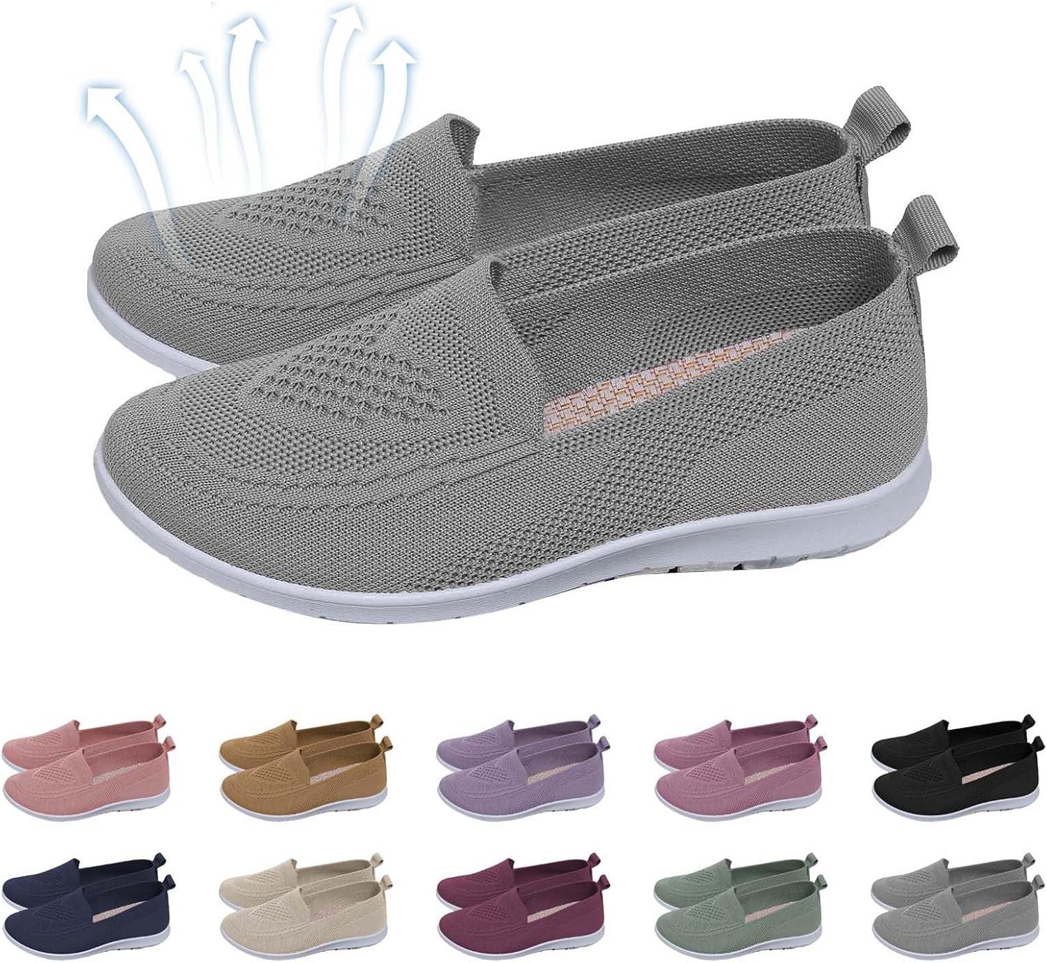 image:imageChaussures dt Plates et antidrapantes en ajoure pour Femmes Respirantes et Souples Confortables dcontractes Baskets Noires pour Femmes EnfilerGris