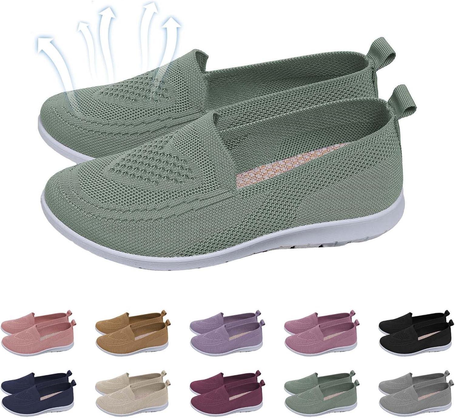 image:imageChaussures dt Plates et antidrapantes en ajoure pour Femmes Respirantes et Souples Confortables dcontractes Baskets Noires pour Femmes EnfilerVert