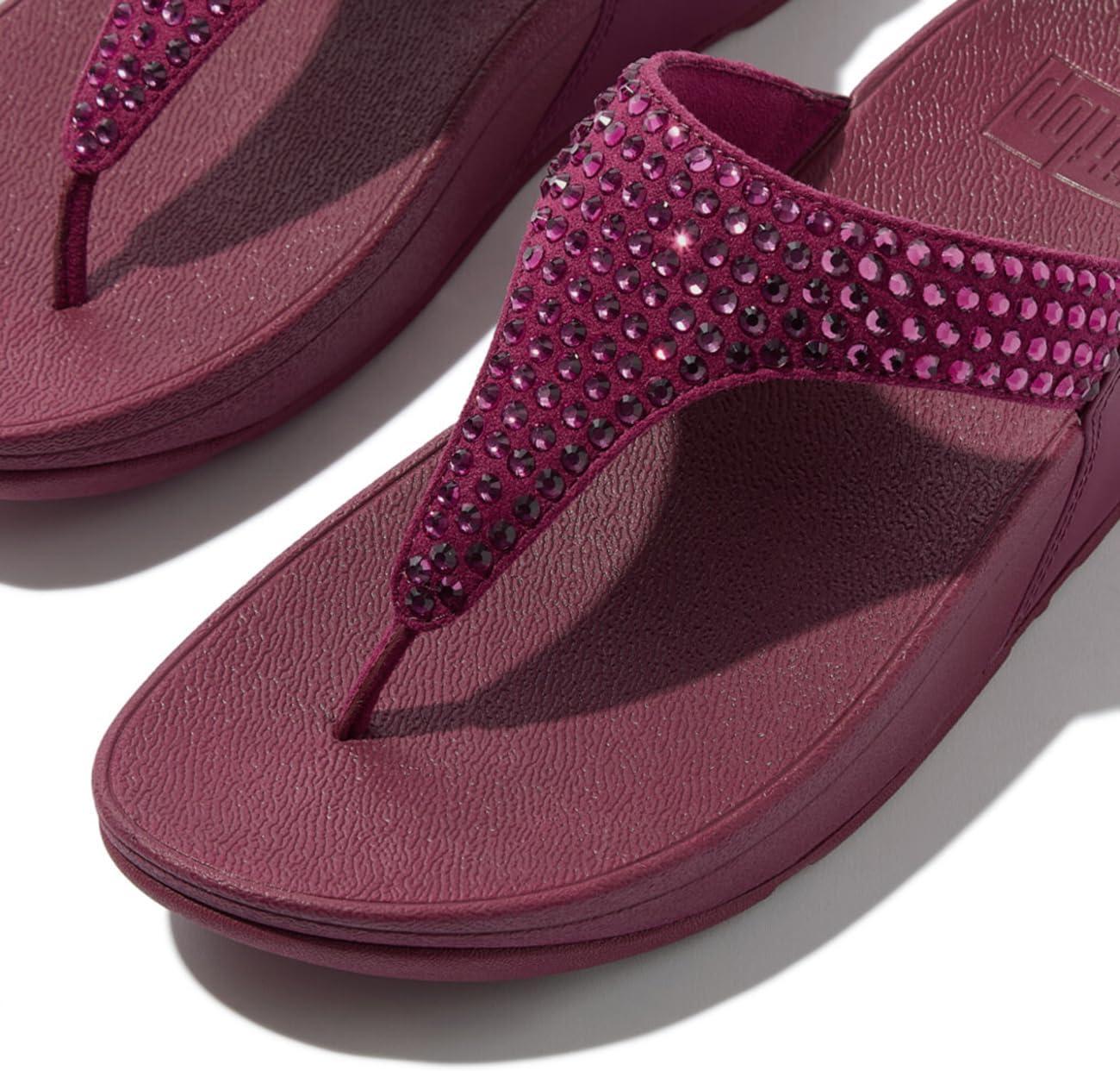 image:imageFitflop Lulu Maxicrystal Toepost Sandals SandaleFemmeRubis