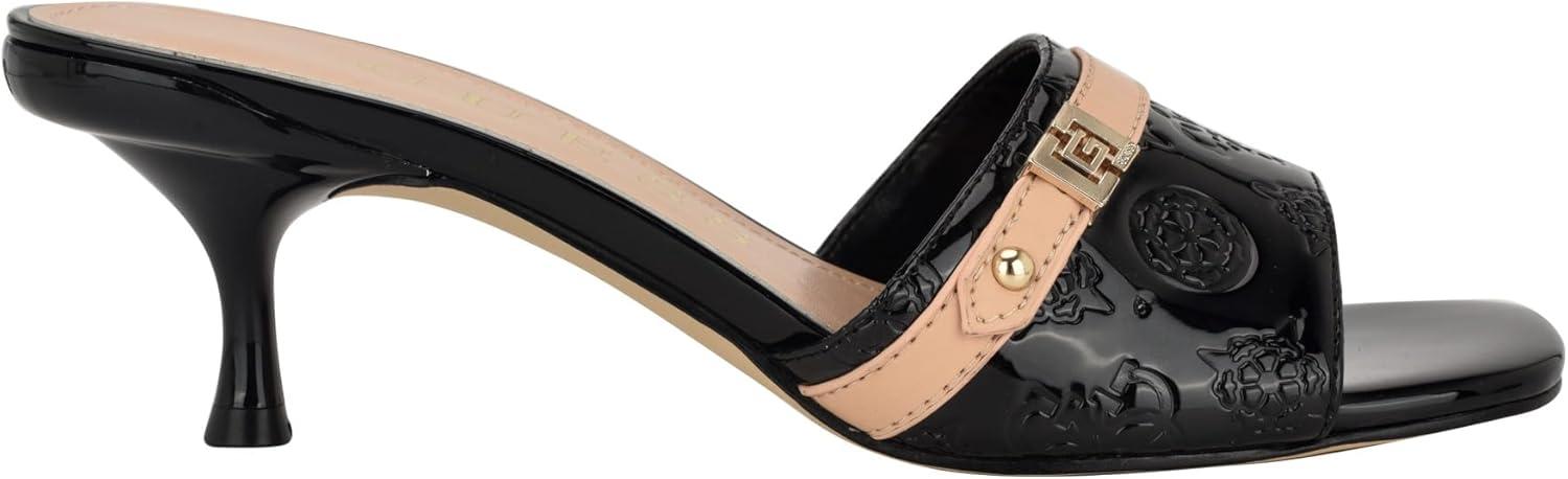 image:imageGUESS Gwdista2 Sandale talonFemmeLogo Noir Beige 001