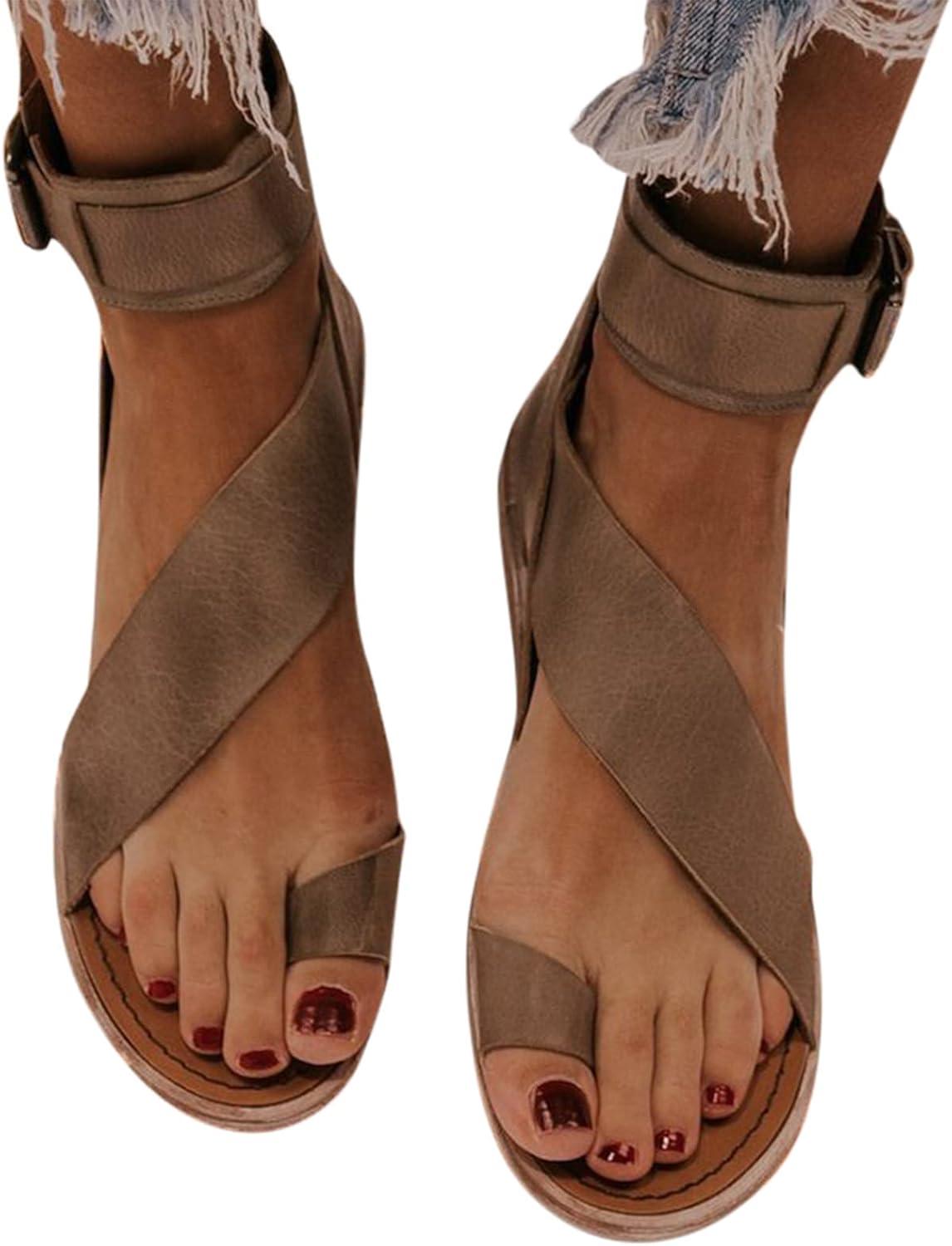 image:imageGenerisch Sandales pour femme Mules Chaussures dt pour femme Sandales tendance Tongs plates Talon creux En cotonMarron