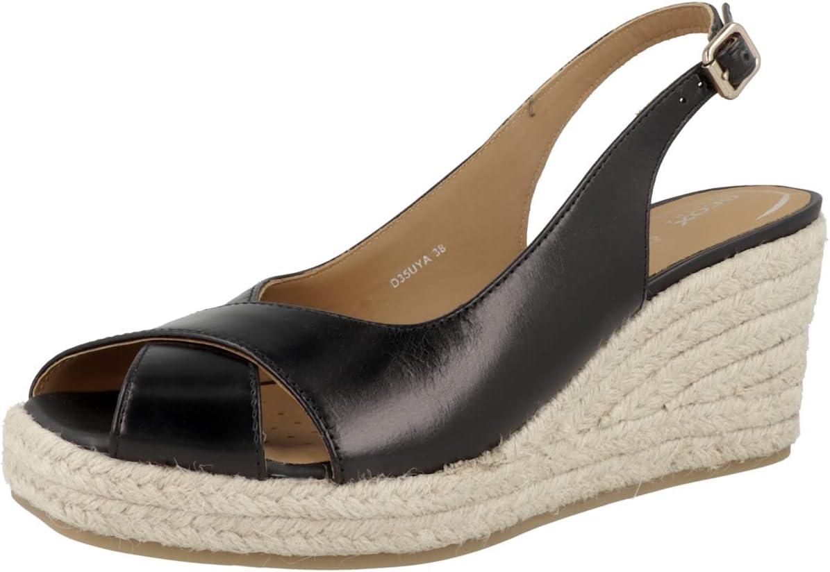 image:imageGeox D Panarea Espadrilles Wedge SandalFemmeNoir
