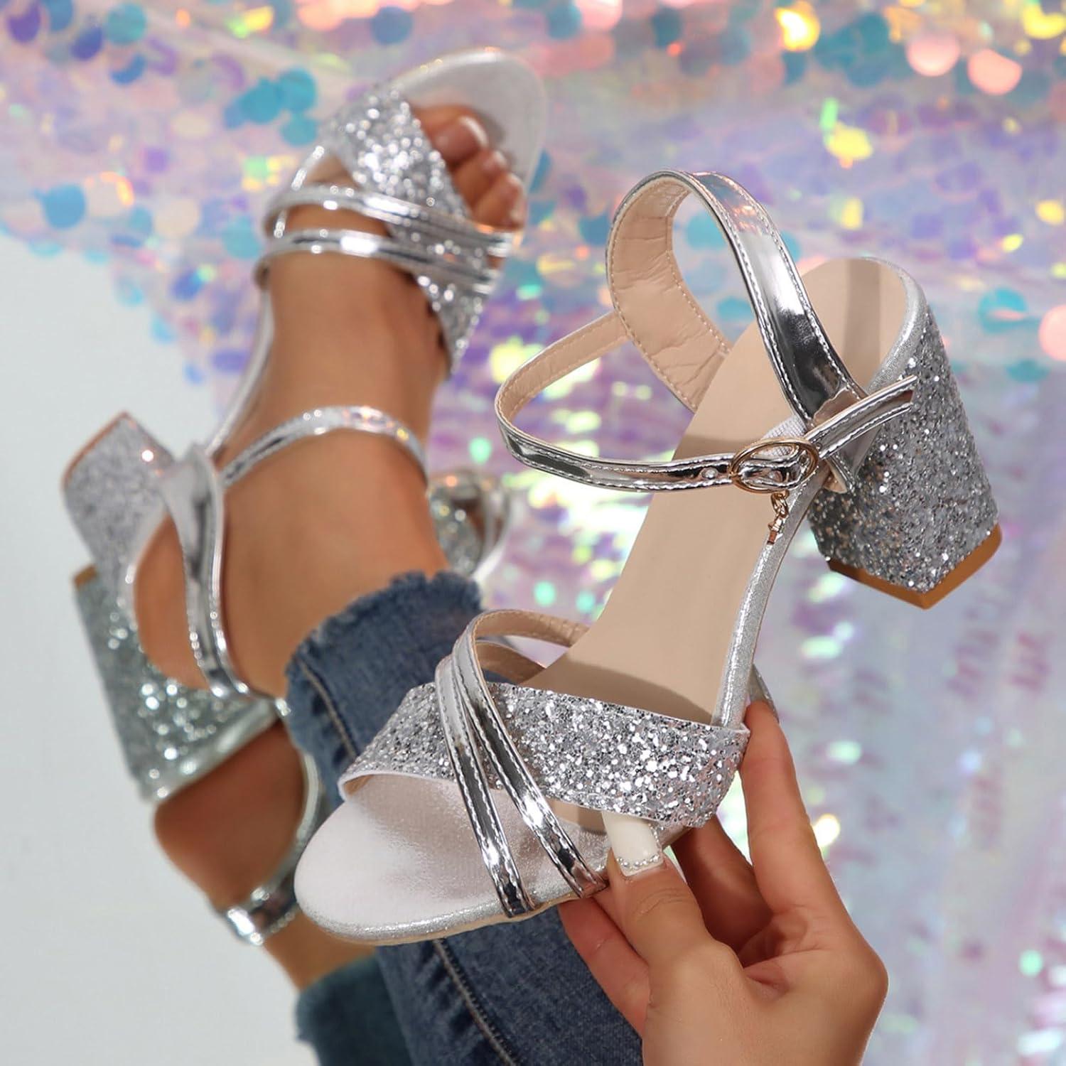 image:imageGnrique Sandales Femme t Confortable Chaussures Compenses Chaussure Et Elegante De Danse Talon Talons Latine Compensee Mariage Orthopdique Orthopedique Escarpins Haut Sandale Confort EtB Argent