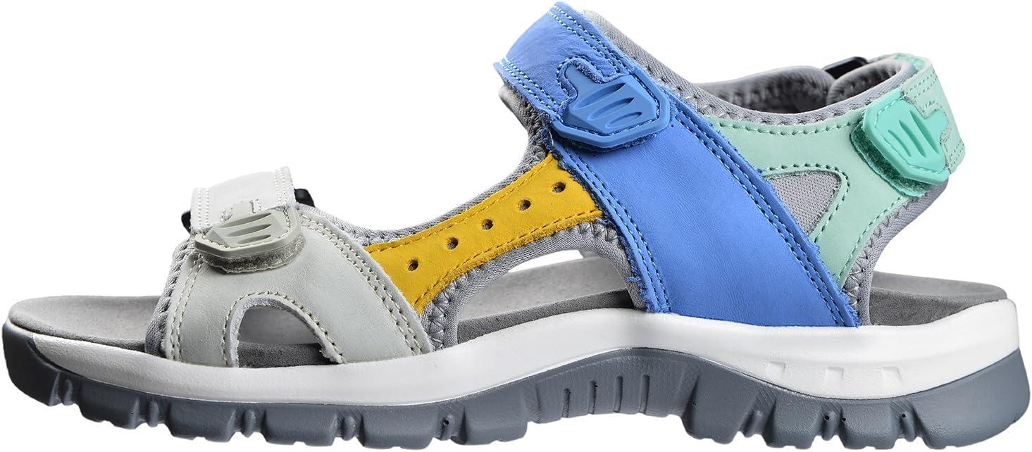image:imageHarssidanzar Sandales en Cuir pour Femmes Randonne et Sport dExtrieur SL256EUVert Bleu