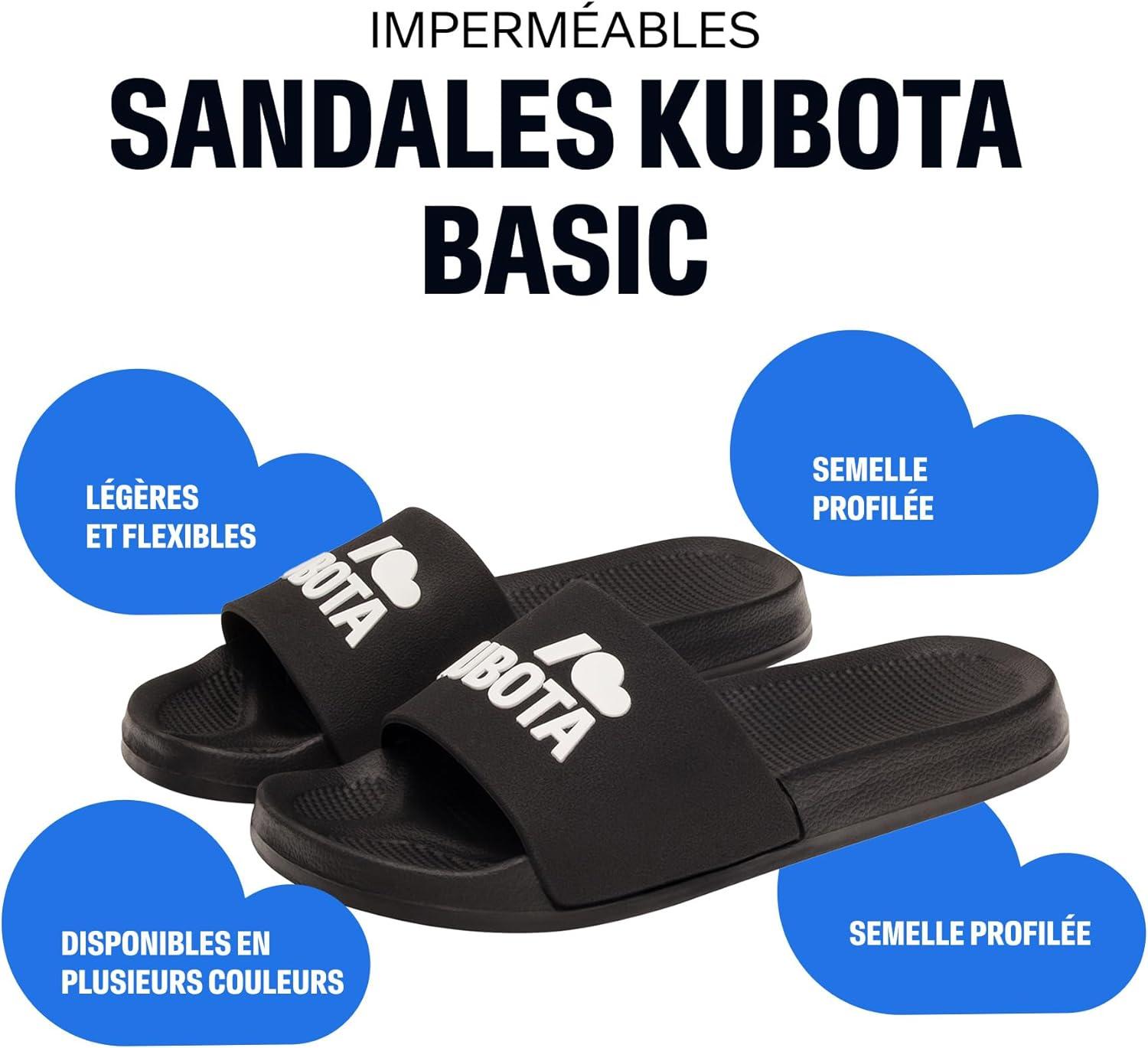 image:imageKubota Claquette Homme Femme Sandales enfiler Chaussures Pour Piscine et Plage Sandales tNouve Noir