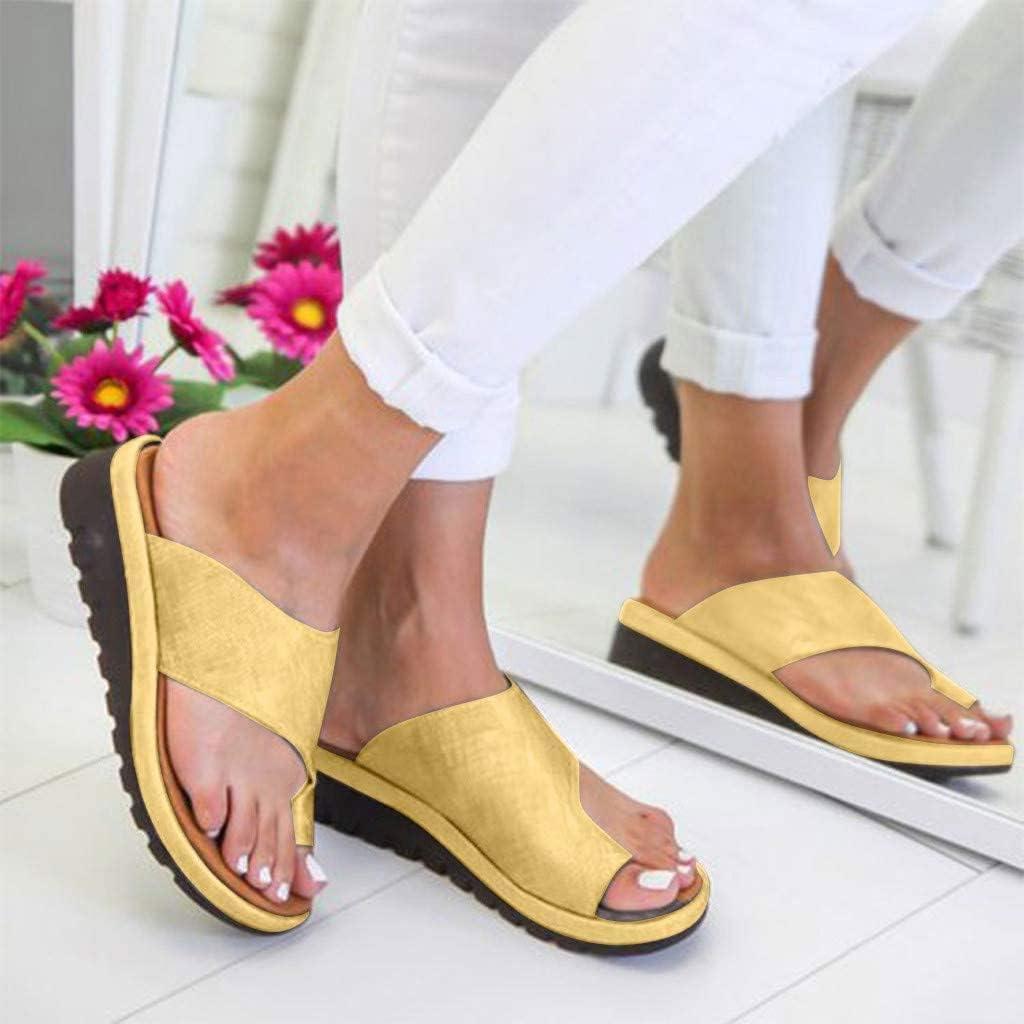 image:imageMinetom Femmes Sandales Orthopdiques Hallux Valgus Compenses Tongs Confortables pour Dames avec Correction du Gros Orteil Pantoufles Dcontractes Bout OuvertA Or