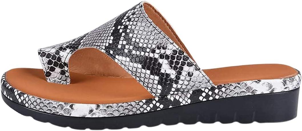image:imageMinetom Femmes Sandales Orthopdiques Hallux Valgus Compenses Tongs Confortables pour Dames avec Correction du Gros Orteil Pantoufles Dcontractes Bout OuvertA Serpent