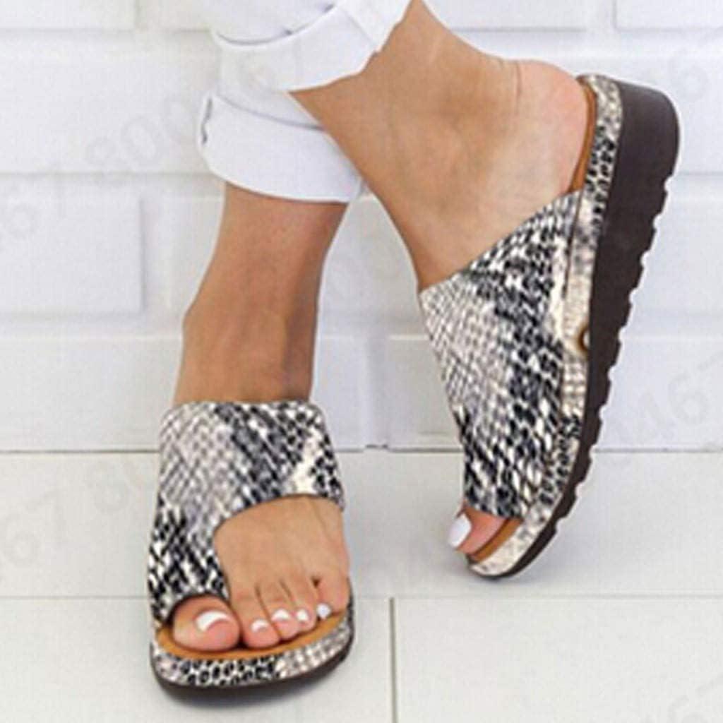 image:imageMinetom Femmes Sandales Orthopdiques Hallux Valgus Compenses Tongs Confortables pour Dames avec Correction du Gros Orteil Pantoufles Dcontractes Bout OuvertA Serpent