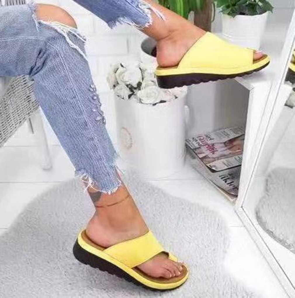 image:imageMinetom Femmes Sandales Orthopdiques Hallux Valgus Compenses Tongs Confortables pour Dames avec Correction du Gros Orteil Pantoufles Dcontractes Bout OuvertA Jaune