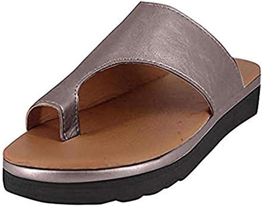 image:imageMinetom Femmes Sandales Orthopdiques Hallux Valgus Compenses Tongs Confortables pour Dames avec Correction du Gros Orteil Pantoufles Dcontractes Bout OuvertA Kaki