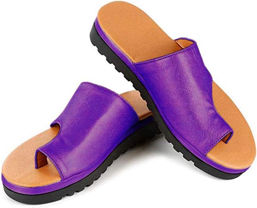 image:imageMinetom Femmes Sandales Orthopdiques Hallux Valgus Compenses Tongs Confortables pour Dames avec Correction du Gros Orteil Pantoufles Dcontractes Bout OuvertA Violet