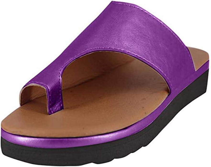 image:imageMinetom Femmes Sandales Orthopdiques Hallux Valgus Compenses Tongs Confortables pour Dames avec Correction du Gros Orteil Pantoufles Dcontractes Bout OuvertA Violet