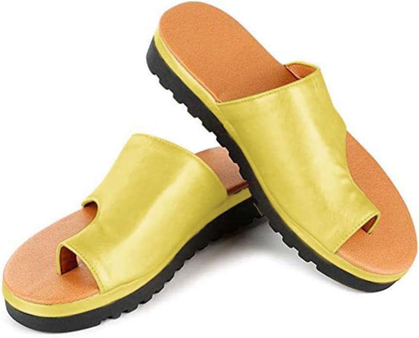 image:imageMinetom Femmes Sandales Orthopdiques Hallux Valgus Compenses Tongs Confortables pour Dames avec Correction du Gros Orteil Pantoufles Dcontractes Bout OuvertA Jaune
