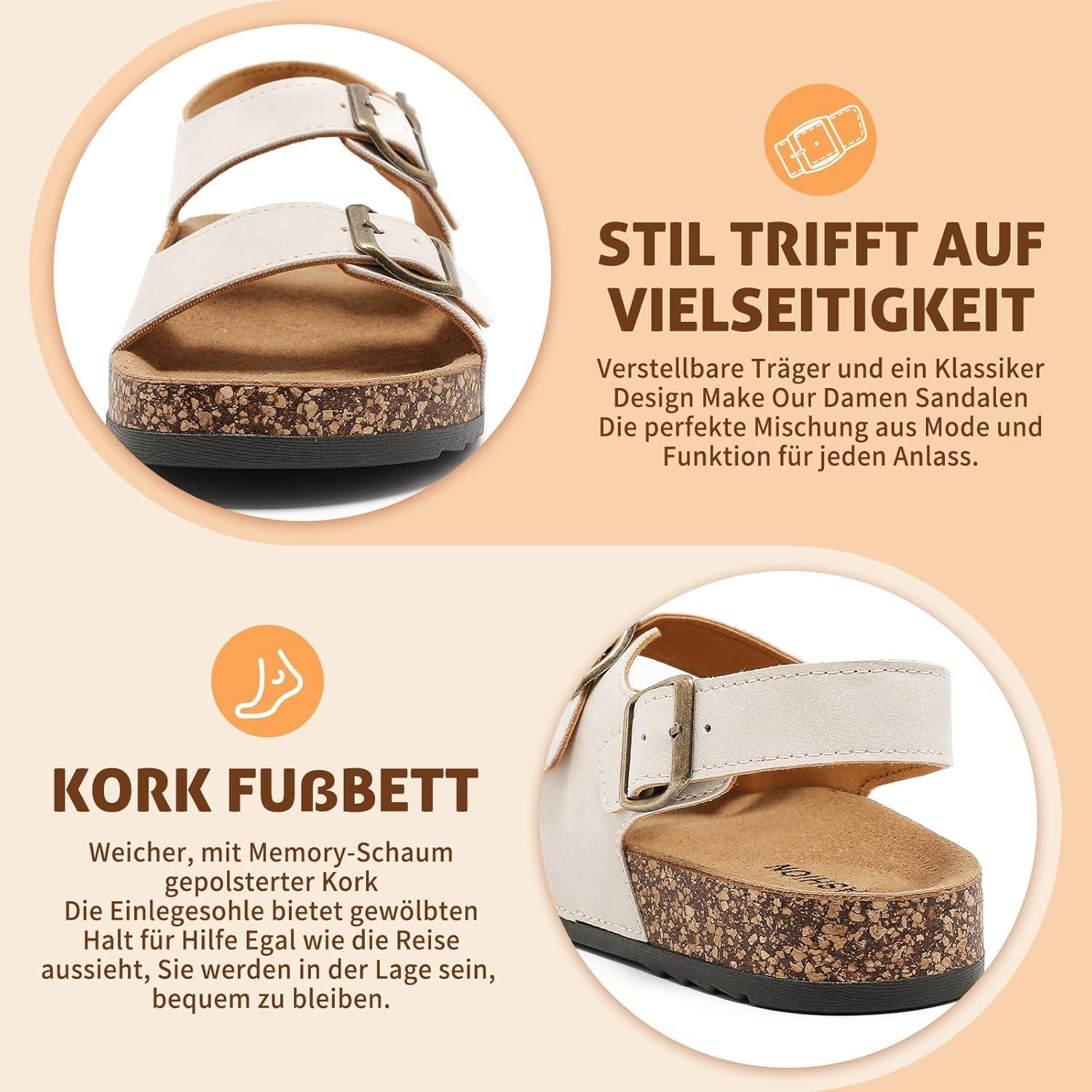 image:imageMules Femme SandalesHomme Antidrapantes Sabots t Plates En Lige SandalesMode Rglables Boucles Plateforme Chaussons Pantoufles de plageBeige