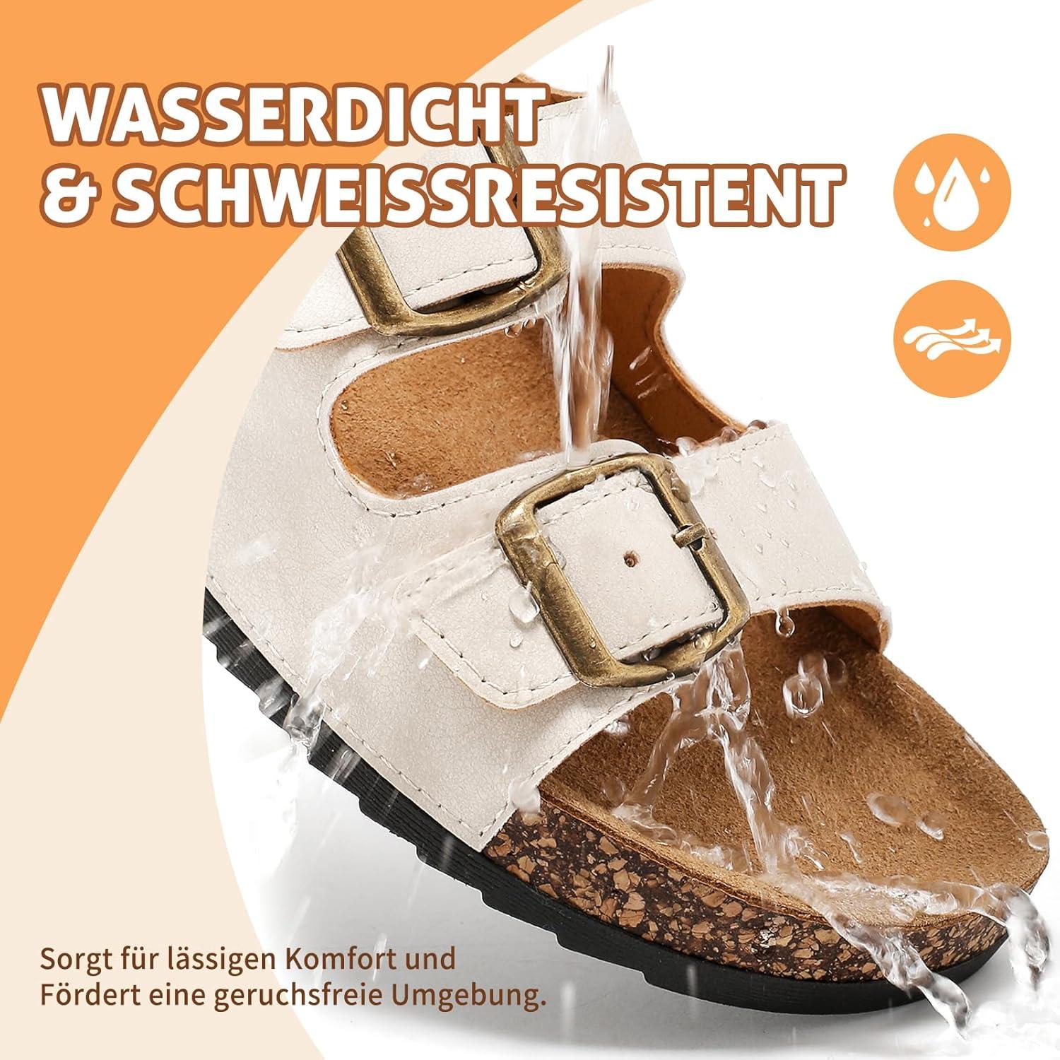 image:imageMules Femme SandalesHomme Antidrapantes Sabots t Plates En Lige SandalesMode Rglables Boucles Plateforme Chaussons Pantoufles de plageBeige