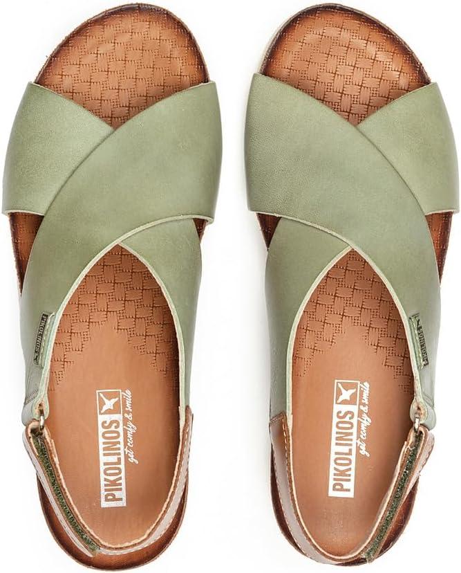 image:imagePikolinos Sandales Semelles compenses en Cuir Mahon pour FemmeMint Green