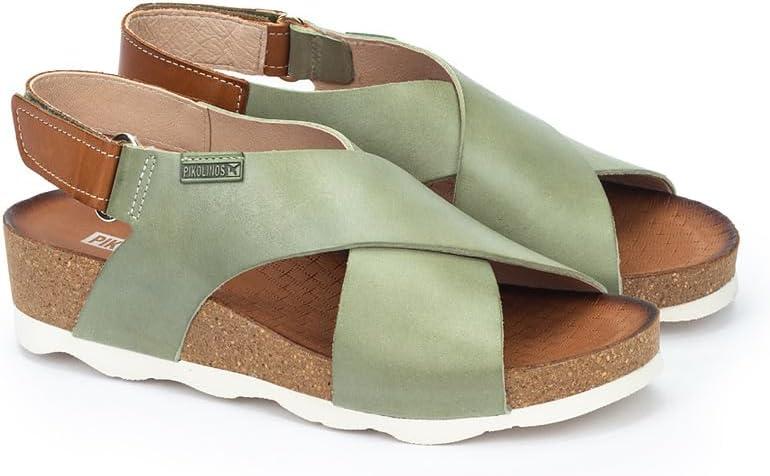 image:imagePikolinos Sandales Semelles compenses en Cuir Mahon pour FemmeMint Green
