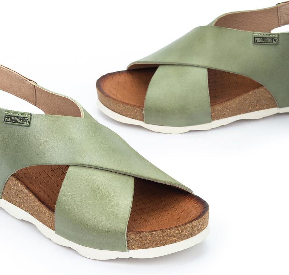 image:imagePikolinos Sandales Semelles compenses en Cuir Mahon pour FemmeMint Green