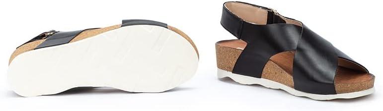 image:imagePikolinos Sandales Semelles compenses en Cuir Mahon pour FemmeNoir