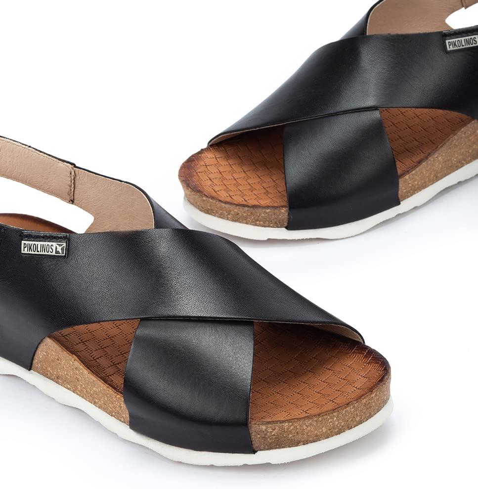 image:imagePikolinos Sandales Semelles compenses en Cuir Mahon pour FemmeNoir