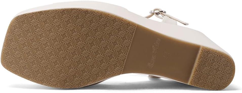 image:imageQUEEN HELENA Chaussures compenses talons hauts Sandales Hautes avec Plateau Casual Femme ZM9914Beige
