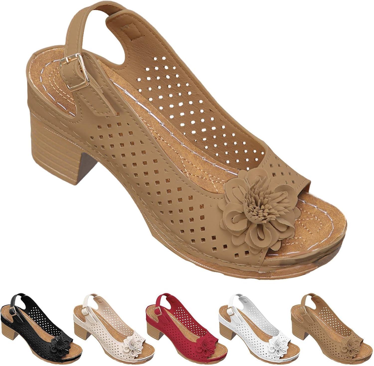 image:imageSandales talons pour femmes Escarpins talon compens pour femmes confortables sandales dcoupes bout ouvert sandales bout ouvert petit talon sandales dcontractes boucles rglablesMarron