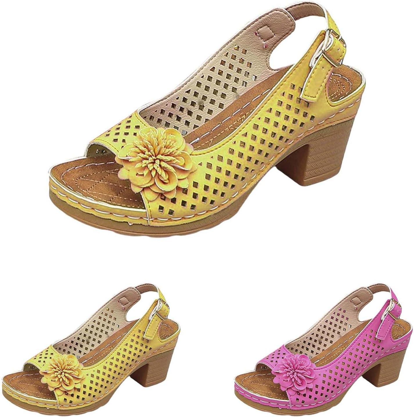 image:imageSandales talons pour femmes Escarpins talon compens pour femmes confortables sandales dcoupes bout ouvert sandales bout ouvert petit talon sandales dcontractes boucles rglablesJaune