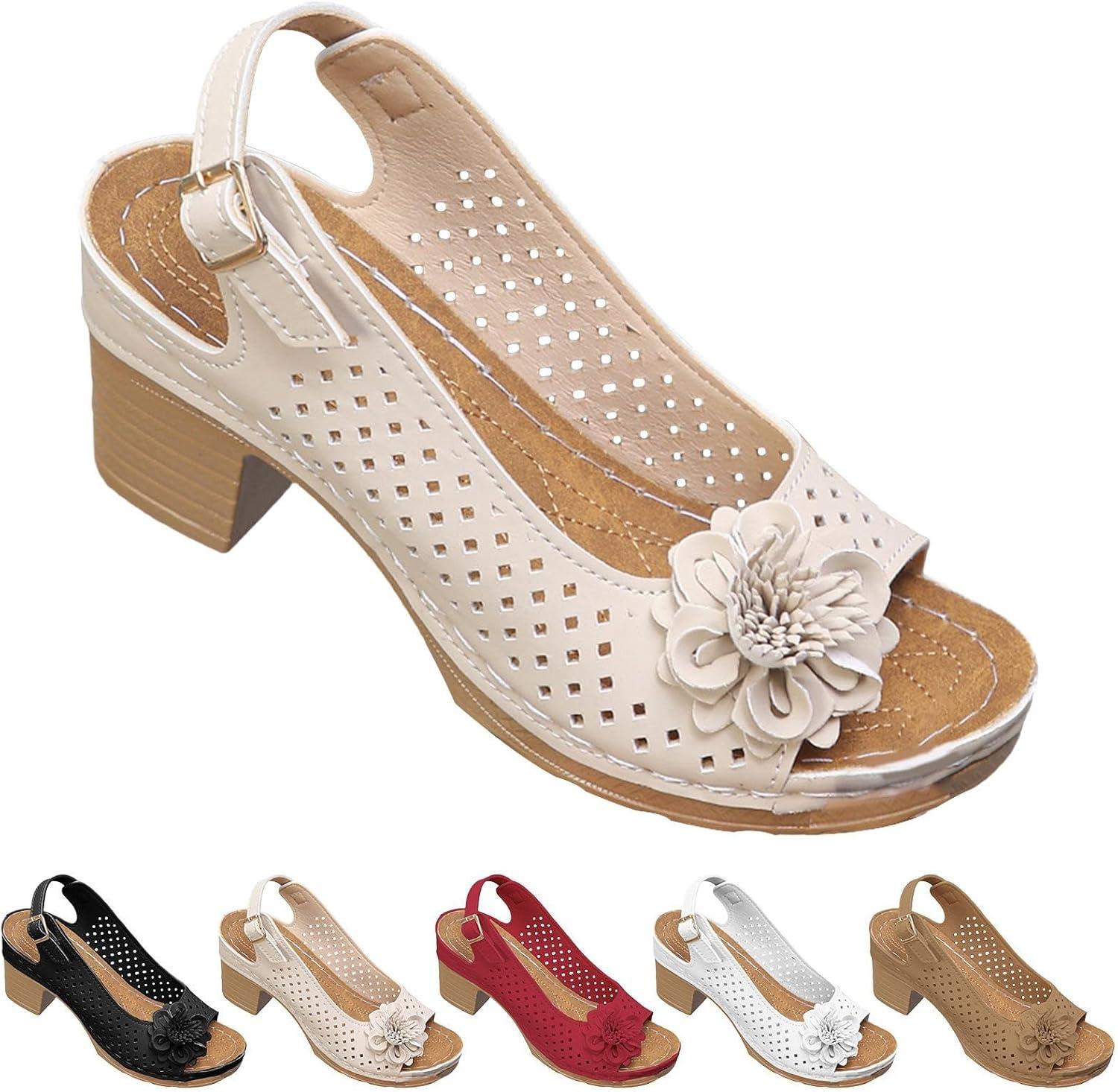 image:imageSandales talons pour femmes Escarpins talon compens pour femmes confortables sandales dcoupes bout ouvert sandales bout ouvert petit talon sandales dcontractes boucles rglablesBeige