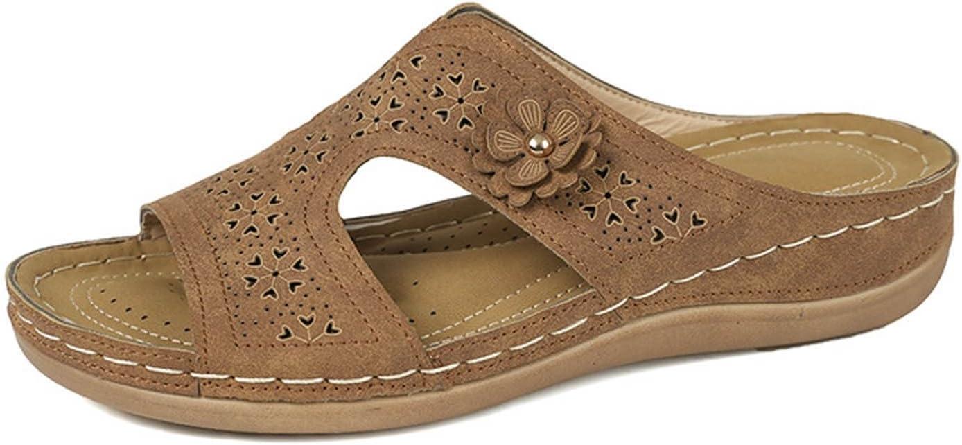 image:imageSandales Femmes t Sandales Antidrapantes Respirantes Bohme Bout Ouvert Sandales Orthopdique Confortables Plateforme Chaussures Sandales Femme t Confortable avec Talon Bloc De Marche FemmeBrun C