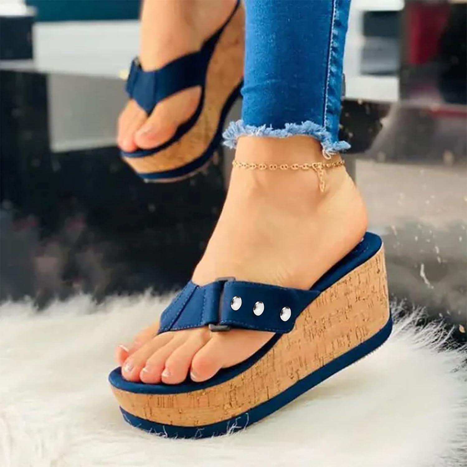 image:imageSandales OrthopDiques Hallux Valgus Chaussure Confortable et Souple de Sport et DExtRieur pour Femme Claquette BohMe Orthopedique DT4bleu