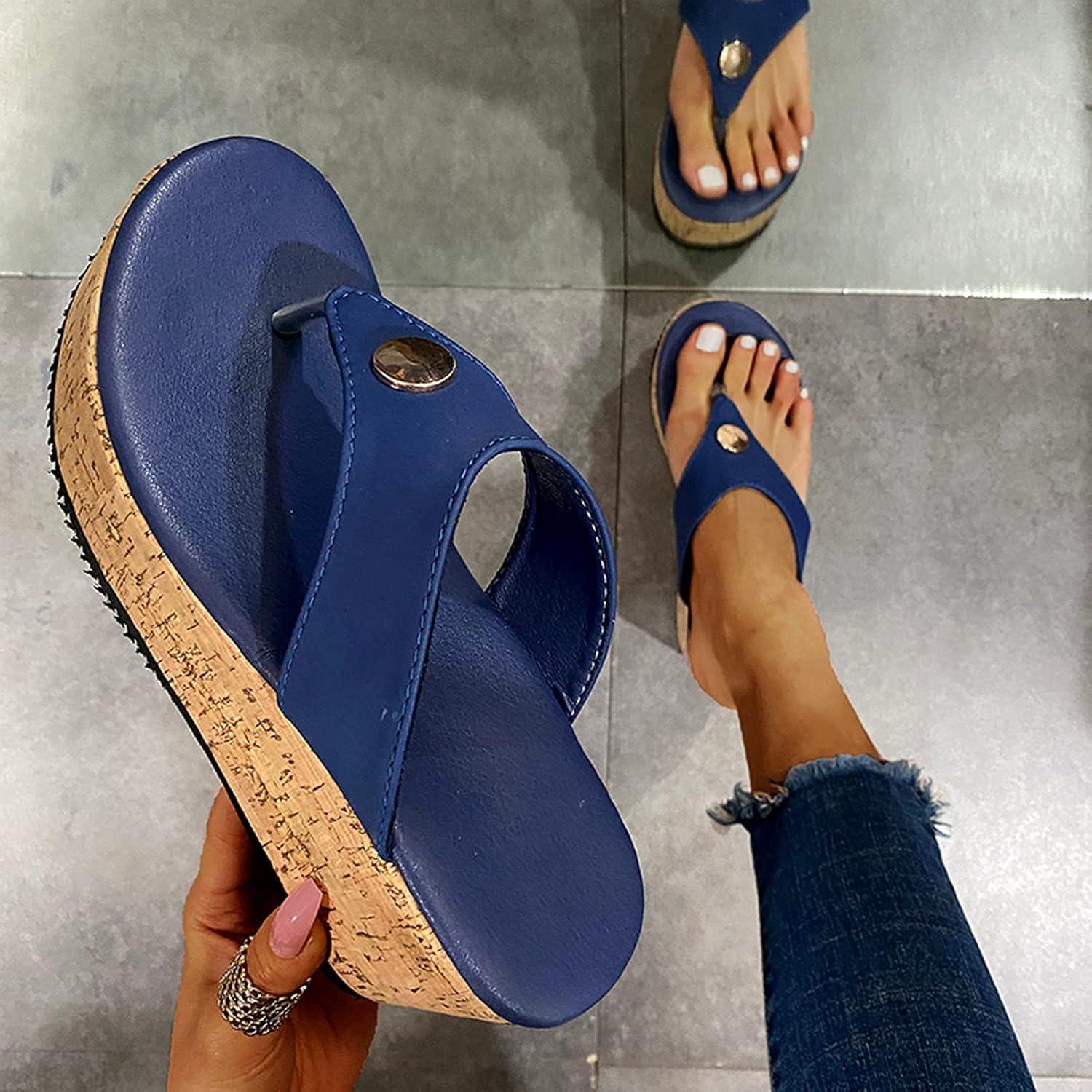 image:imageSandales OrthopDiques Hallux Valgus Chaussure Confortable et Souple de Sport et DExtRieur pour Femme Claquette BohMe Orthopedique DT5bleu