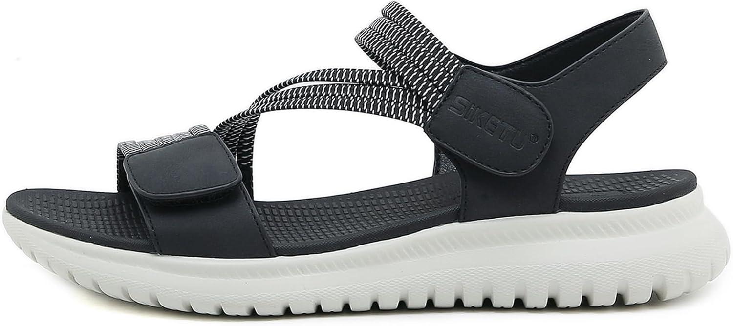image:imageSandales de Randonne Plat dt pour Femmes Sandales de Marche Lgres Bout Ouvert Chaussures deau de Plage Taille 3642 EUNoir