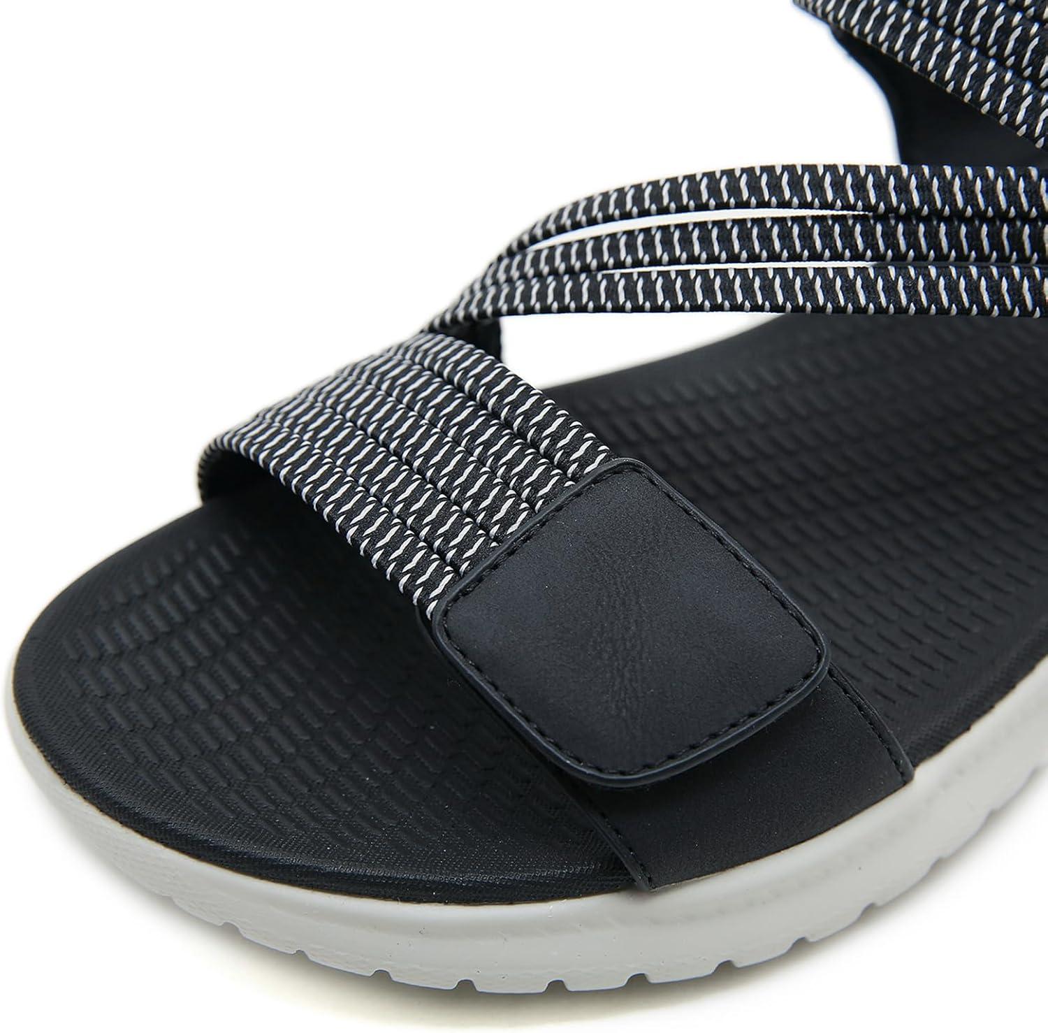 image:imageSandales de Randonne Plat dt pour Femmes Sandales de Marche Lgres Bout Ouvert Chaussures deau de Plage Taille 3642 EUNoir