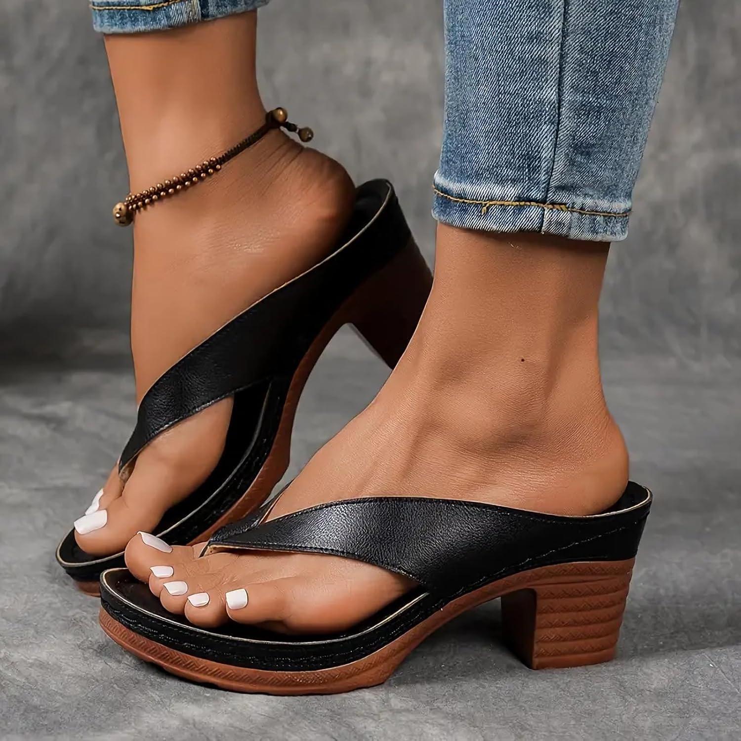 image:imageSandales dt talon pais pour femme enfiler Bout ouvertMarron