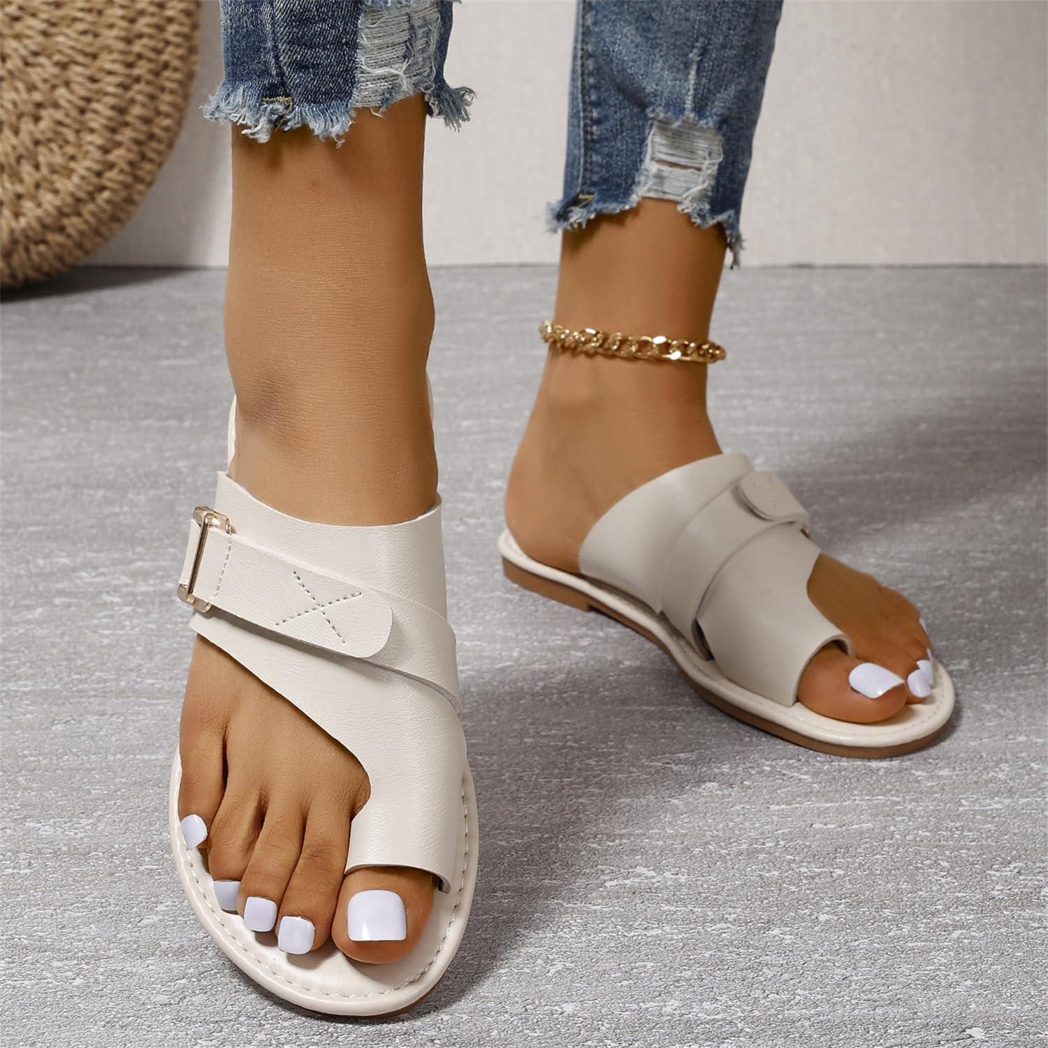 image:imageSandales dt pour femmes chaussures Hallux Valgus gros orteil sandales orthopdiques pantoufles confortables sandales de plage dt sandales en maille mulesC Beige