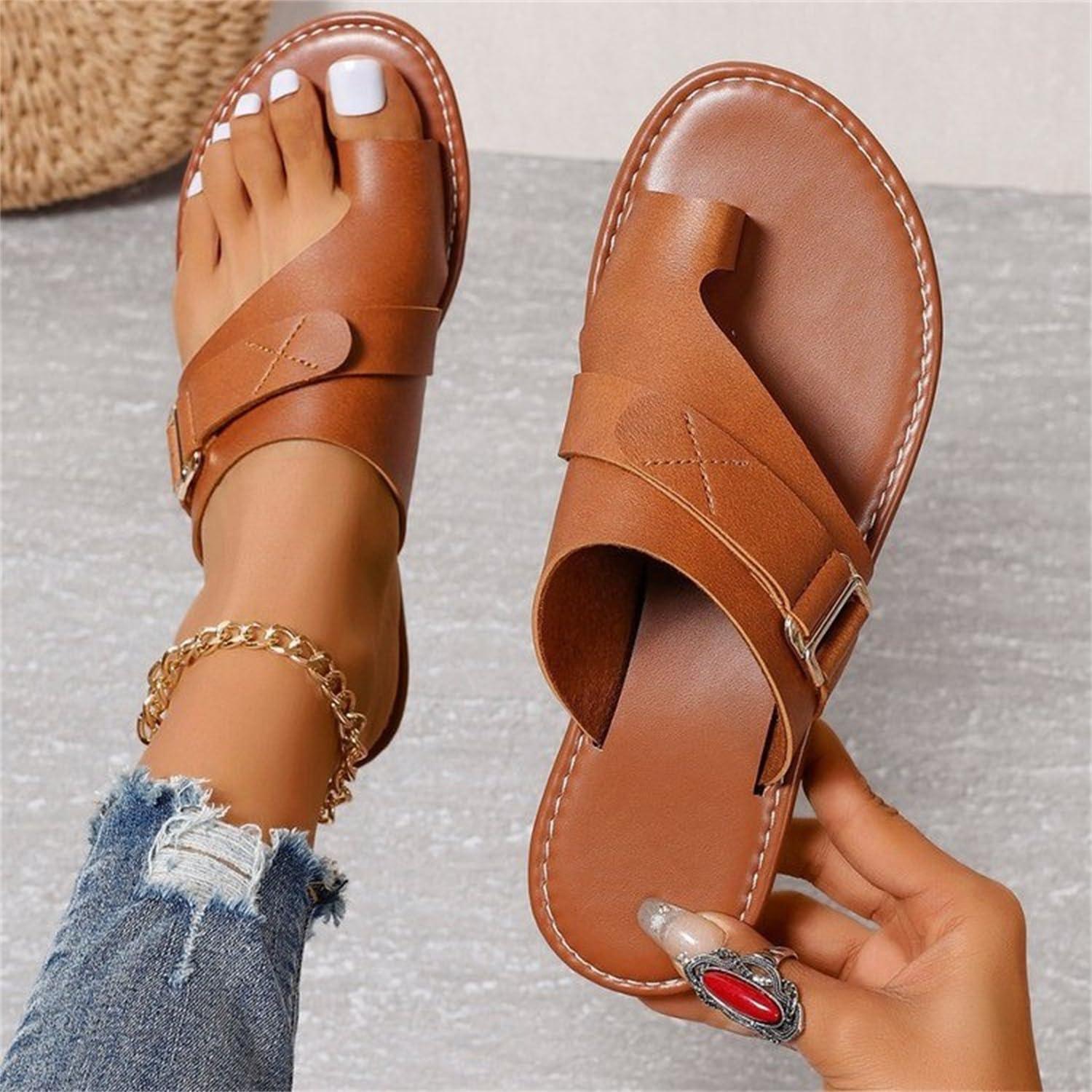 image:imageSandales dt pour femmes chaussures Hallux Valgus gros orteil sandales orthopdiques pantoufles confortables sandales de plage dt sandales en maille mulesC Marron