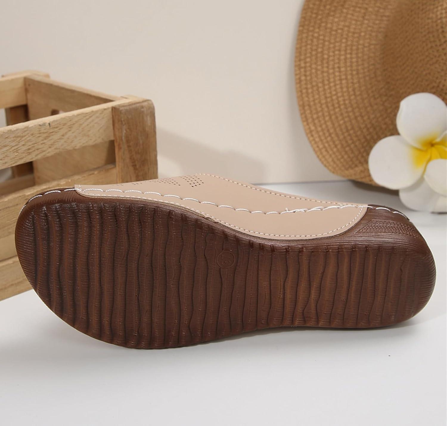 image:imageSandales orthopdiques enfiler pour femme Lgres et paisses Avec soutien confortable de la vote plantaireBeige Fleur