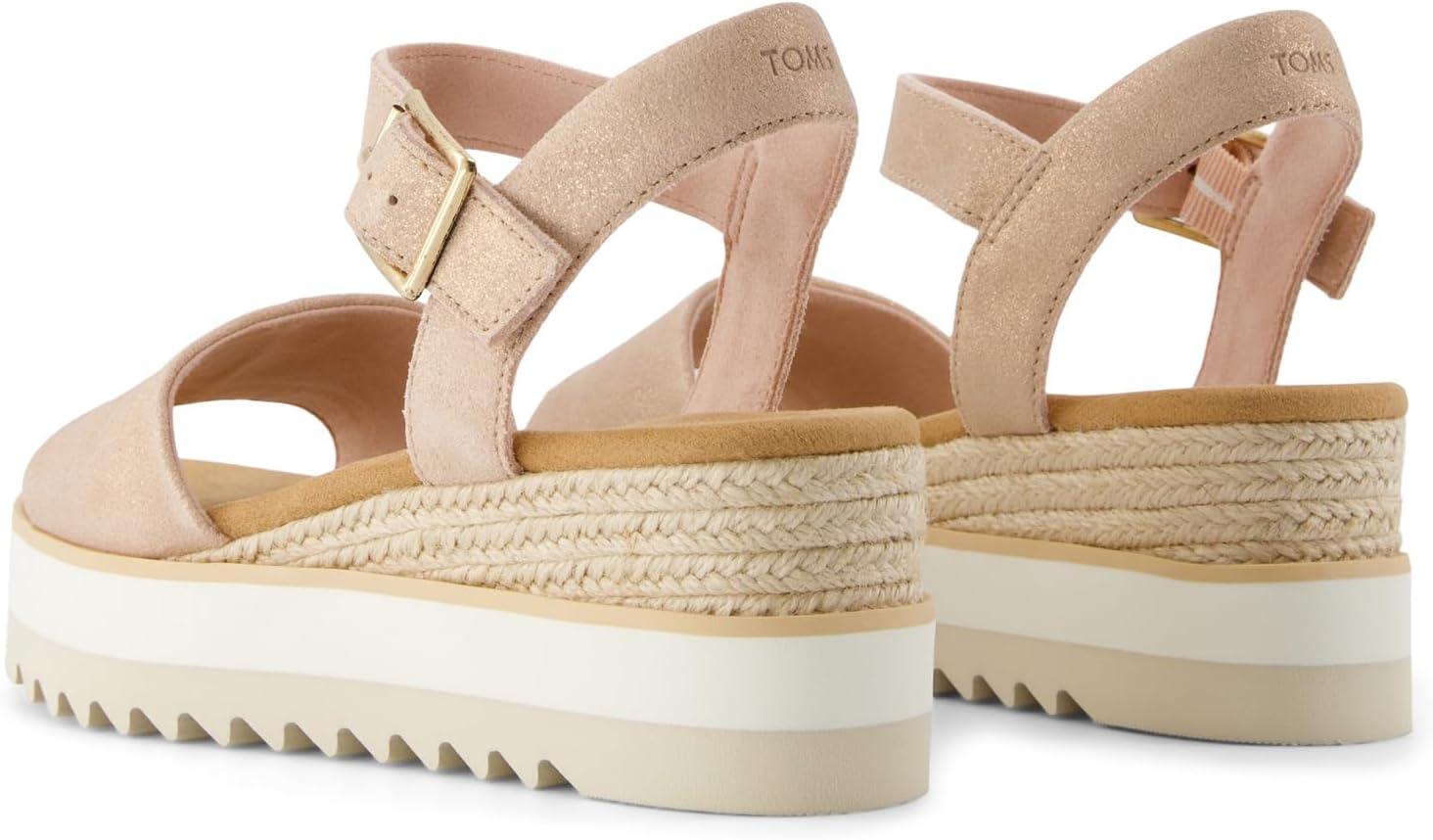 image:imageTOMS Sandales Diana pour femme large largeur Daim bleu ciel dlavDaim Mtallique Rose Ple