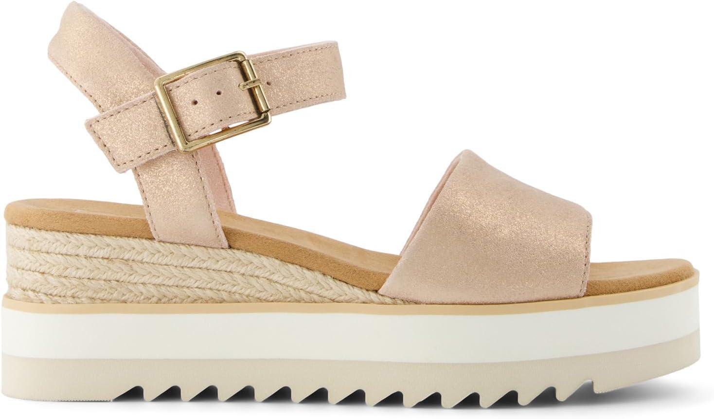 image:imageTOMS Sandales Diana pour femme large largeur Daim bleu ciel dlavDaim Mtallique Rose Ple