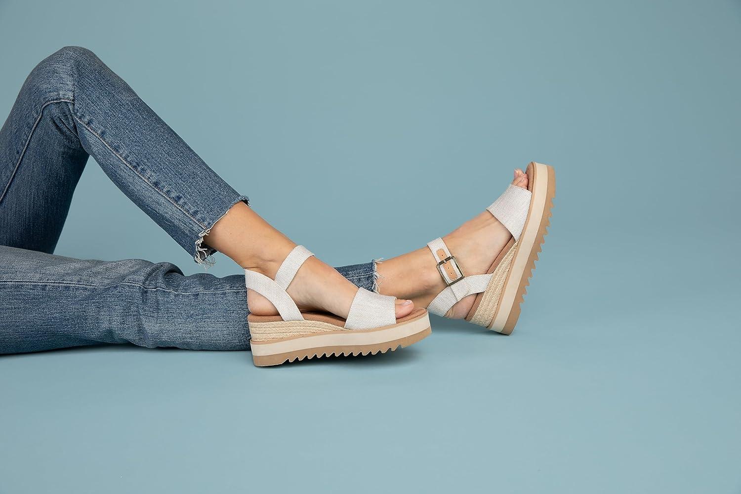 image:imageTOMS Sandales Diana pour femme large largeur Daim bleu ciel dlavNaturel