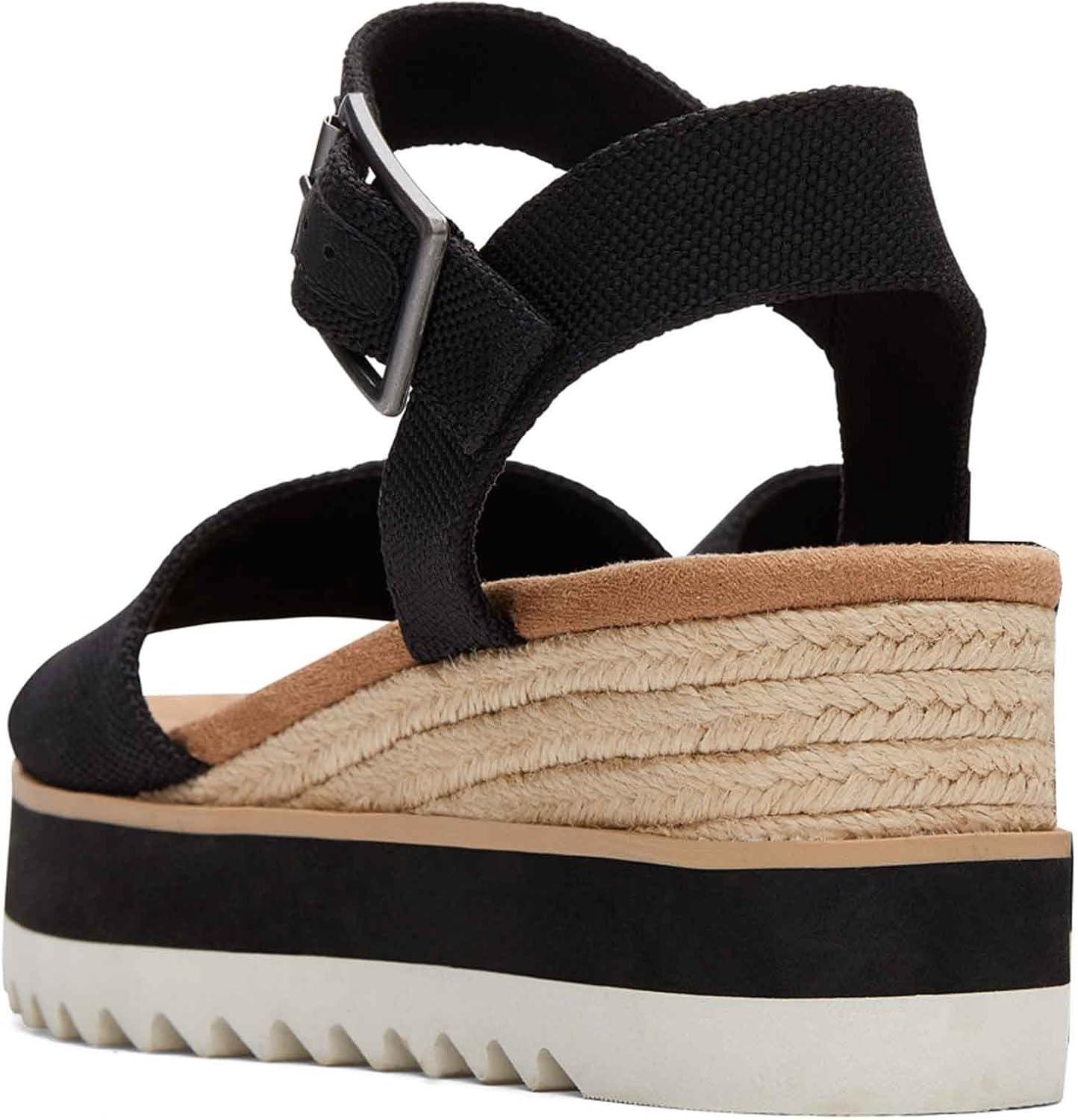 image:imageTOMS Sandales Diana pour femme large largeur Daim bleu ciel dlavNoir