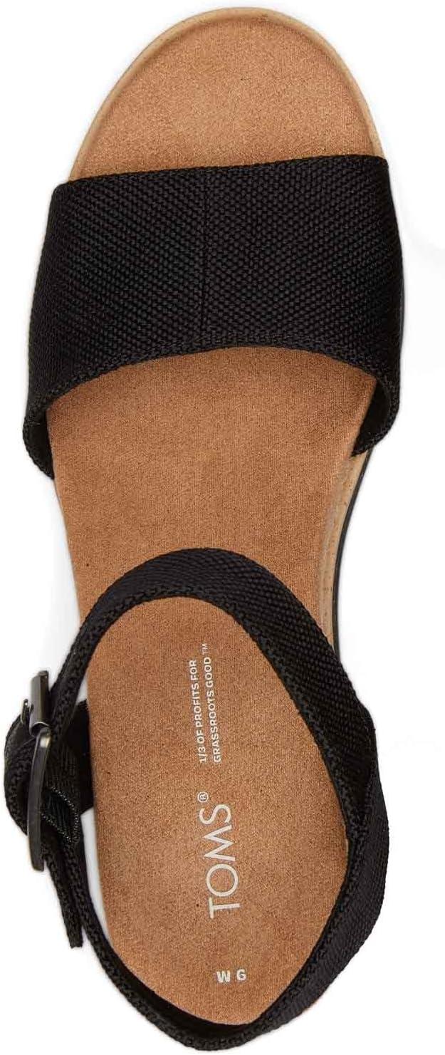image:imageTOMS Sandales Diana pour femme large largeur Daim bleu ciel dlavNoir