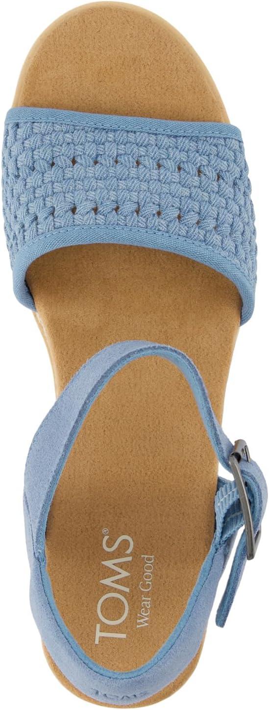 image:imageTOMS Sandales Diana pour femme large largeur Daim bleu ciel dlavTissage Panier en Denim Bleu Ciel Dlav Daim