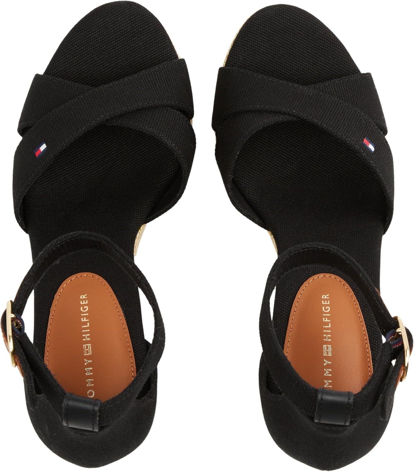 image:imageTommy Hilfiger Flag High Wedge Espad Crisscross Fw0fw08661 Espadrilles compensesFemmeNoir