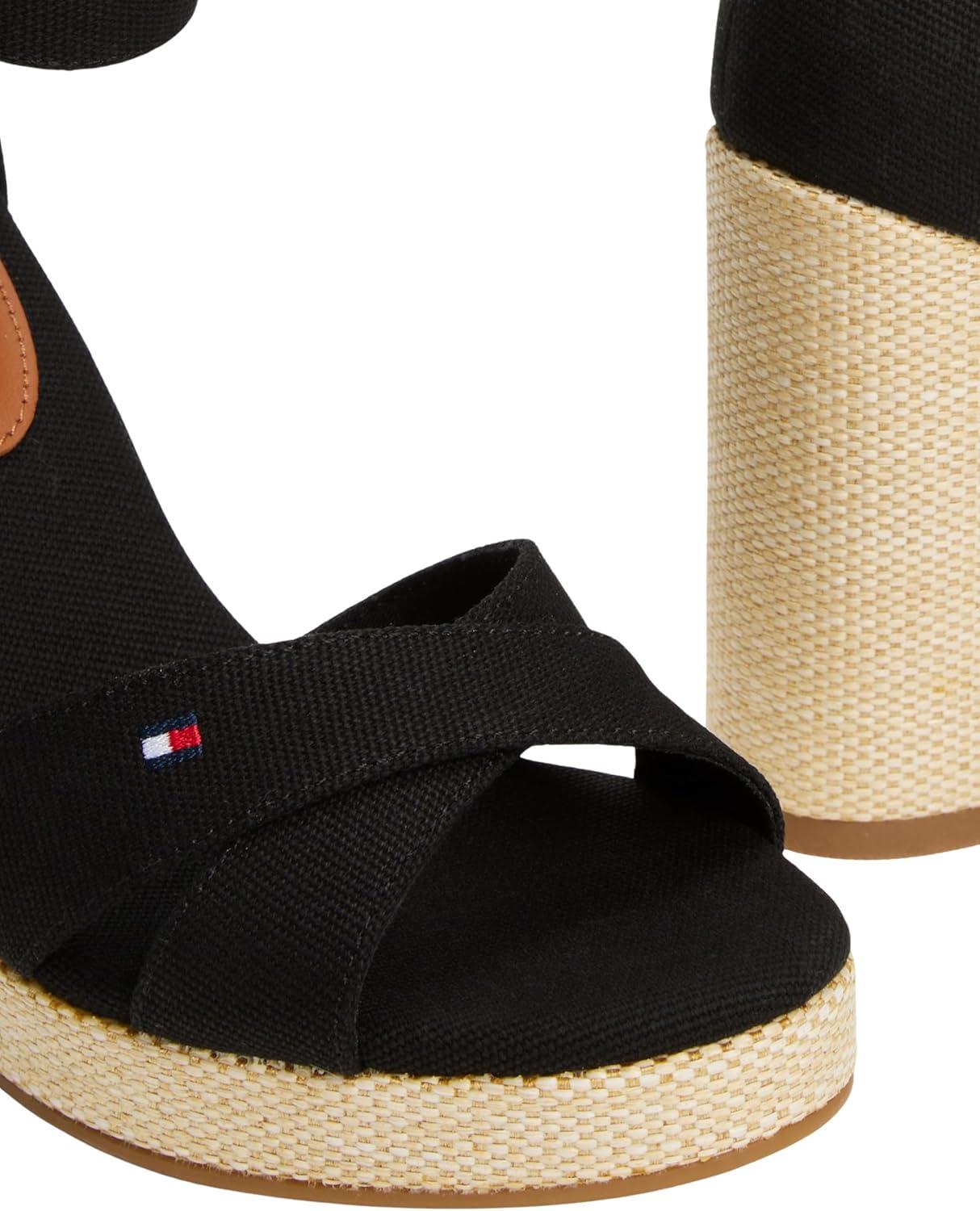 image:imageTommy Hilfiger Flag High Wedge Espad Crisscross Fw0fw08661 Espadrilles compensesFemmeNoir