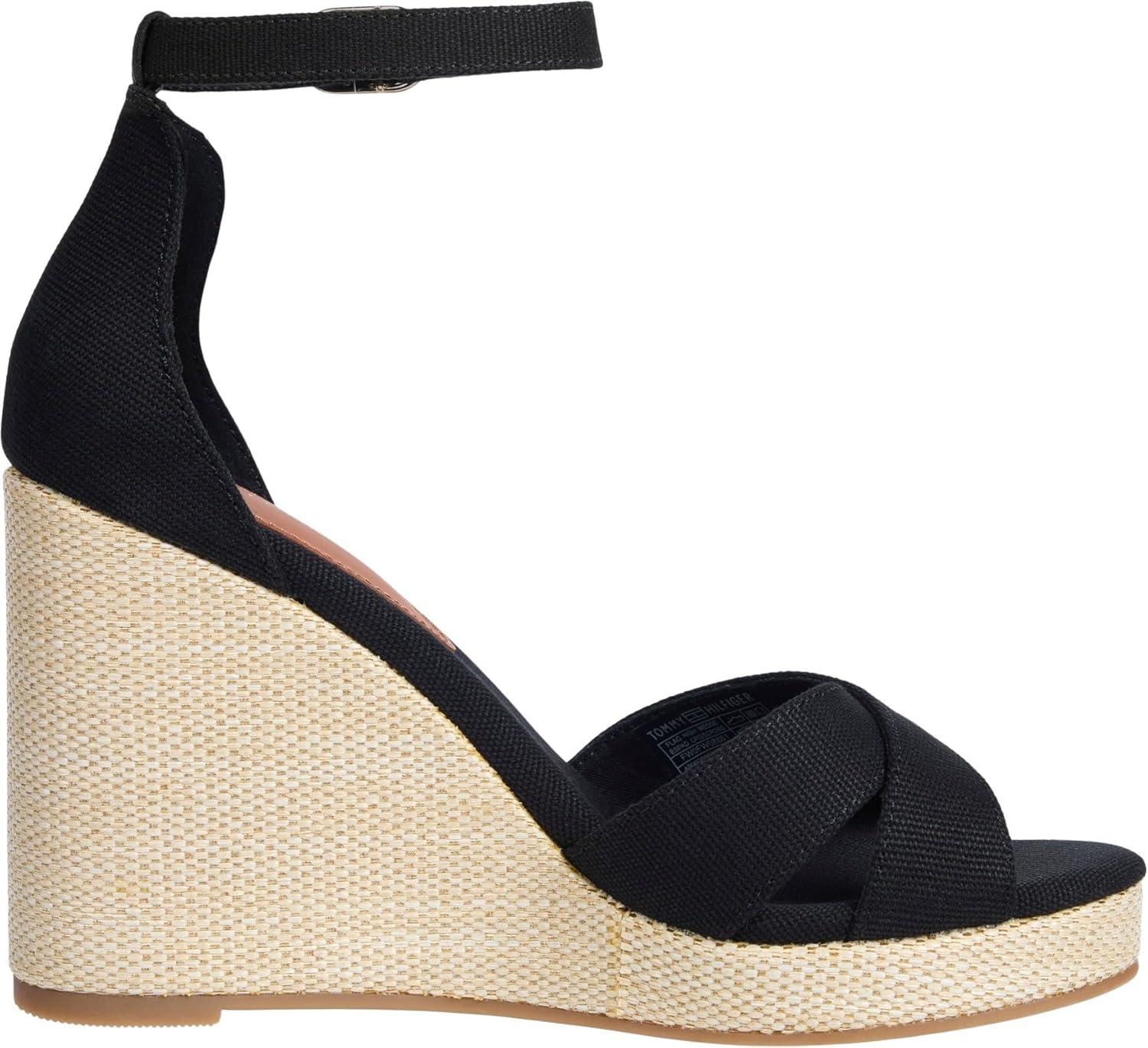 image:imageTommy Hilfiger Flag High Wedge Espad Crisscross Fw0fw08661 Espadrilles compensesFemmeNoir