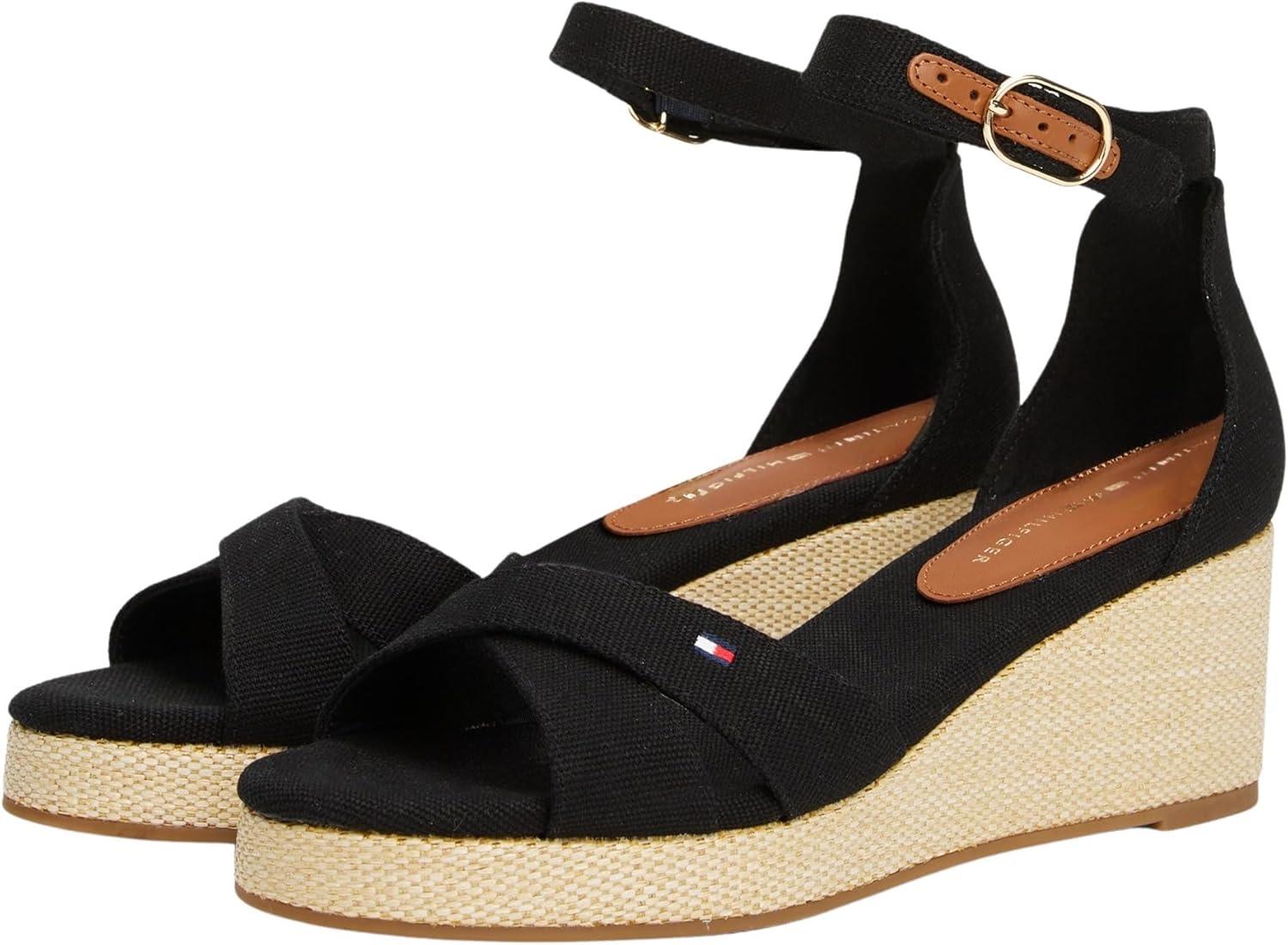 image:imageTommy Hilfiger Flag High Wedge Espad Crisscross Fw0fw08661 Espadrilles compensesFemmeNoir