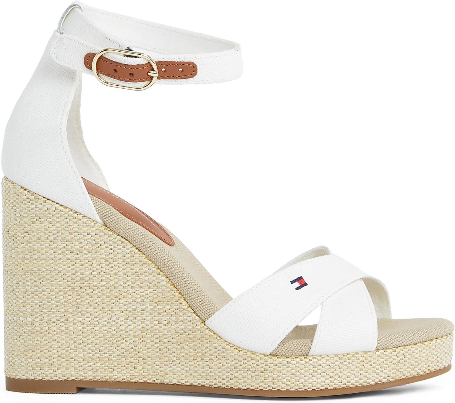image:imageTommy Hilfiger Flag High Wedge Espad Crisscross Fw0fw08661 Espadrilles compensesFemmeWhite Ecru