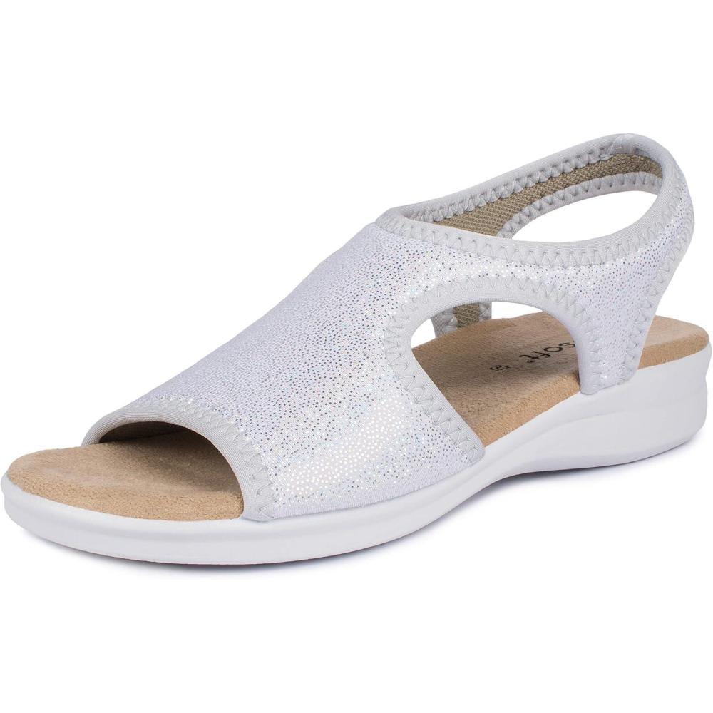 image:imageAerosoft Sandales stretch 05 pour femme extra lgres et lastiquesArgent