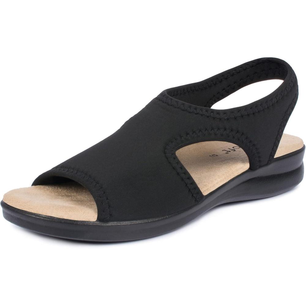 image:imageAerosoft Sandales stretch 05 pour femme extra lgres et lastiquesNoir